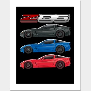 Sports Car Corvette C6 Posters and Art